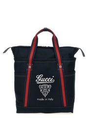 GUCCI Large Coat of Arms Shopping Bag – Blue