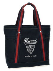 GUCCI Large Coat of Arms Shopping Bag – Blue