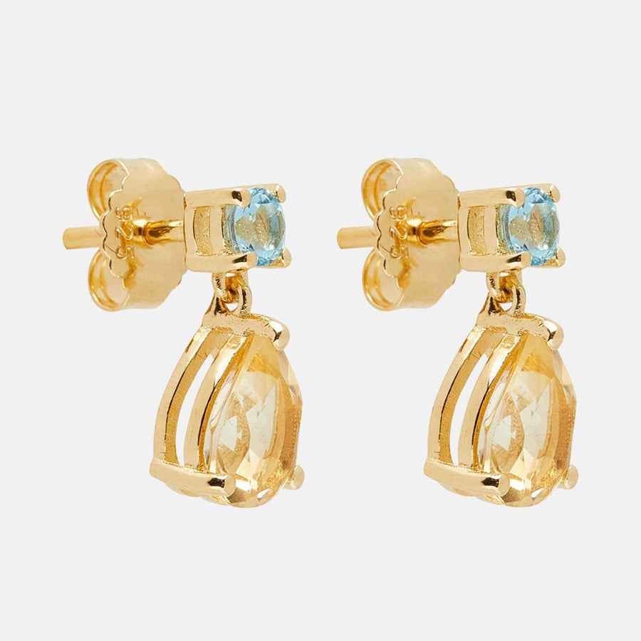 Revoni Silver Citrine earrings - Gold