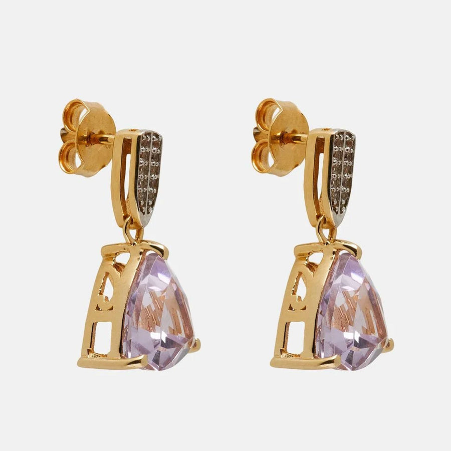 Revoni Silver Amethyst earrings - Gold